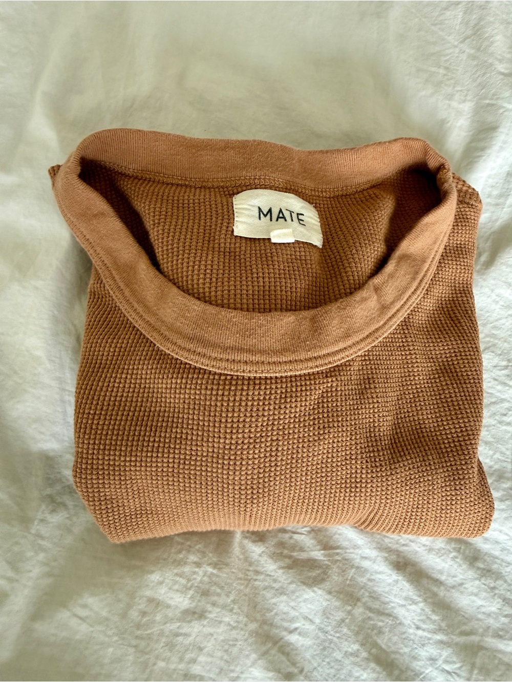 Mate The Label Sedona Brown Organic Thermal Waffle Crew Neck & Jogger  Set